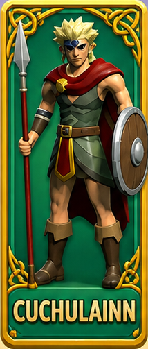 Cú Chulainn — legendary hero card in Battle of Plans